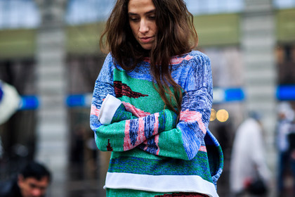atmosphere details, AUTUMN WINTER 2016-2017, AW 16-17, detail, embroidered dress, erika boldrin, FALL WINTER 2016-2017, fashion week, frenchystyle, FW, FW 16-17, graphic dress, green, horizontal, jonathan paciullo, knit dress, leather boots, LFW, LONDON, MENSWEAR, pink, printed dress, red, salmon, street style, trousers, turquoise, white