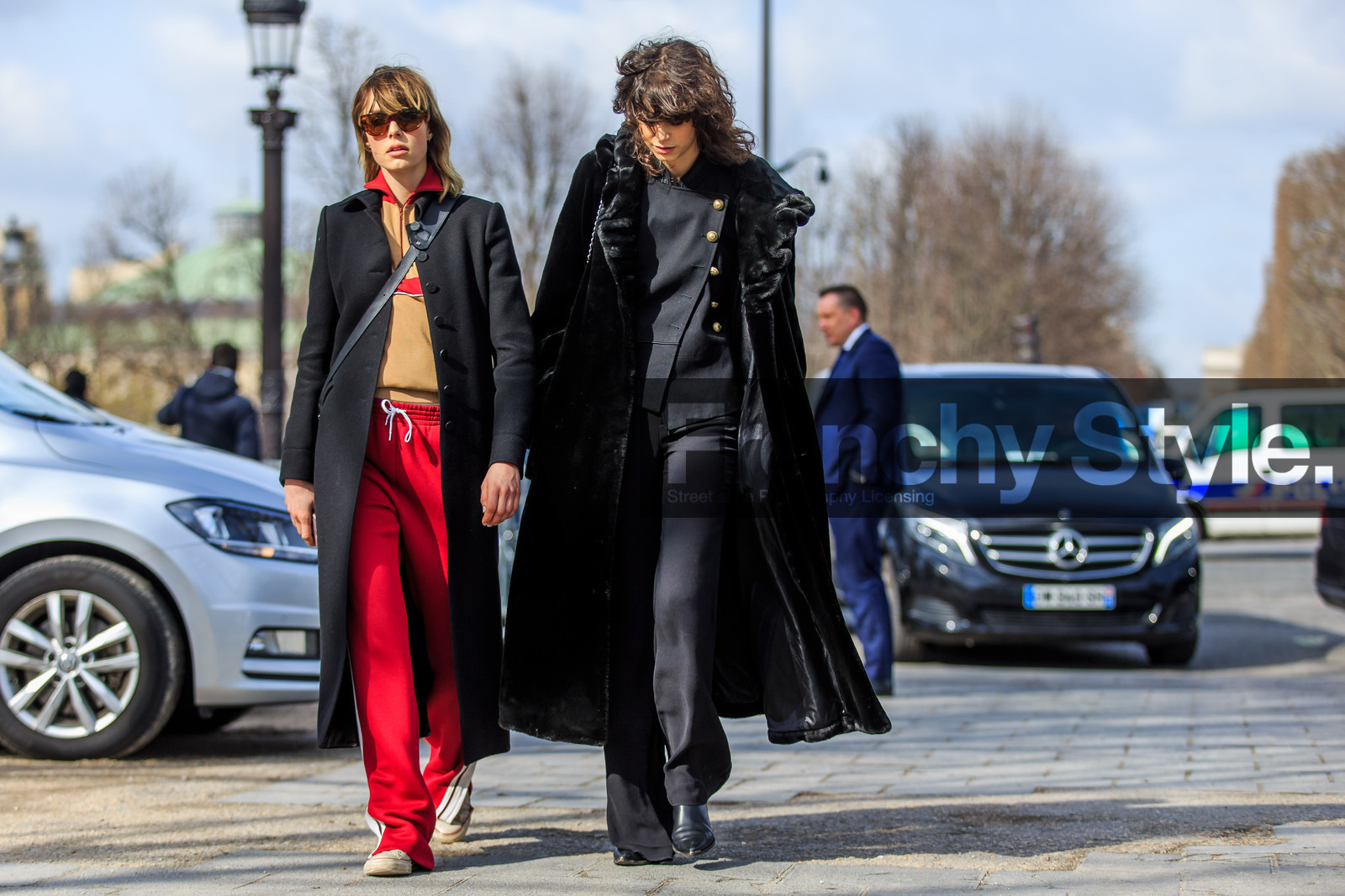 Antonina Petkovic, Antonina Petković, atmosphere details, AUTUMN WINTER 2016-2017, AW 16-17, beige sweater, black coat, black fur, black jacket, black pants, blazer, converse, detail, edie campbell, FALL WINTER 2016-2017, fashion week, frenchystyle, fur coat, FW, FW 16-17, horizontal, jonathan paciullo, lacoste, model, PARIS, PFW, red pants, street style, sunglasses, sweatpants, trousers