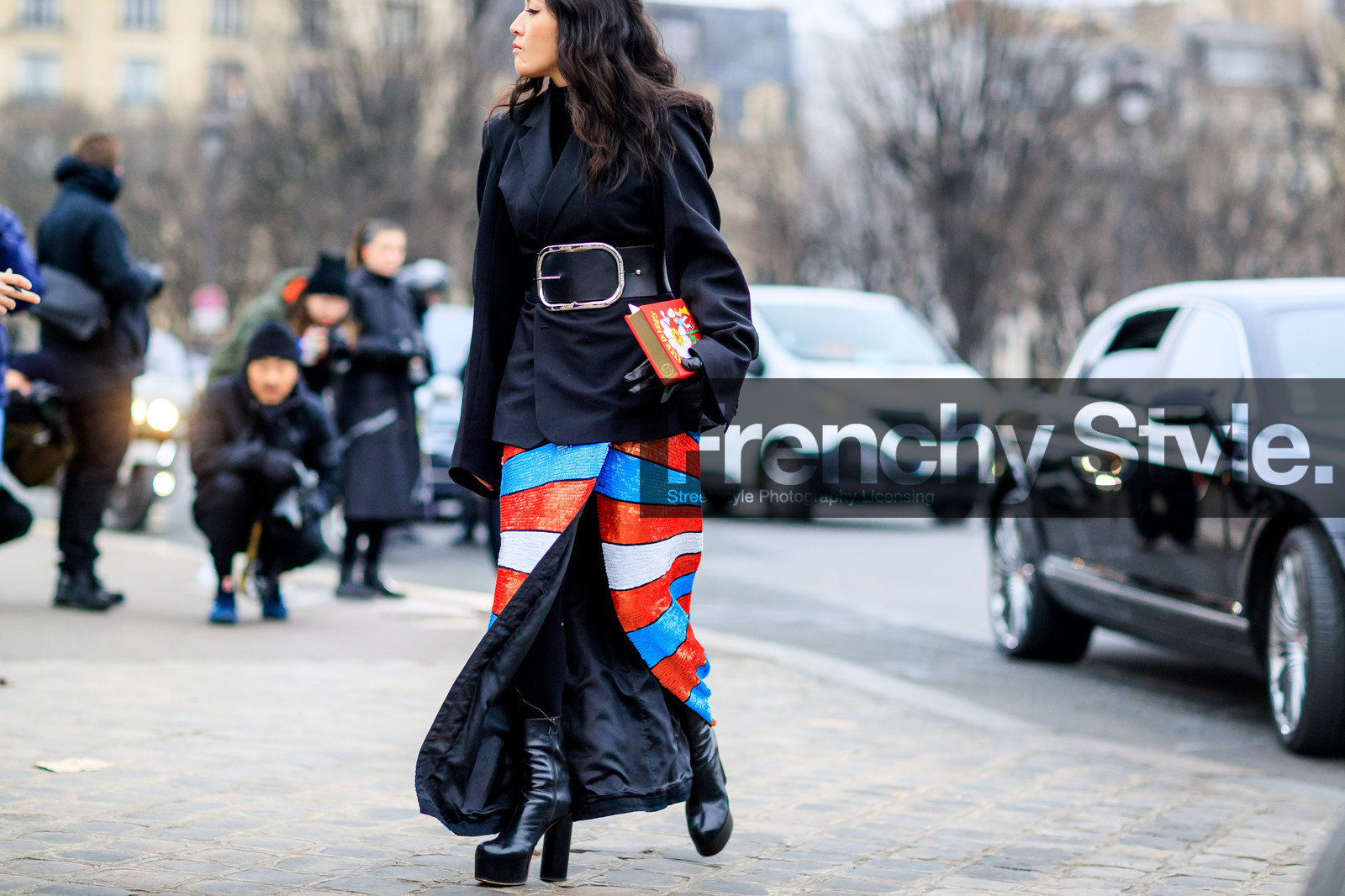 balenciaga, black belt, black boots, black jacket, black shoes, blazer, graphic skirt, high heels, leather bag, leather belt, leather shoes, multicolor bag, multicolor skirt, olympia le tan, printed clutch, printed skirt, sequined skirt, shiny skirt, zana bayne, fashion week, frenchystyle, FW, jonathan paciullo, street style, PFW, PARIS, SPRING SUMMER 2017, SS 17, HAUTE COUTURE, atmosphere details, detail, horizontal, tina leung