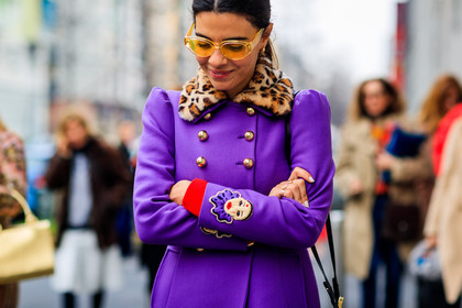 animal print, atmosphere details, AUTUMN WINTER 2017-2018, AW 17-18, detail, FALL WINTER 2017-2018, fashion week, frenchystyle, fun sunglasses, FW, FW 17-18, giorgia tal, gucci, horizontal, jonathan paciullo, leopard, leopard print, MFW, MILAN, purple coat, street style, sunglasses