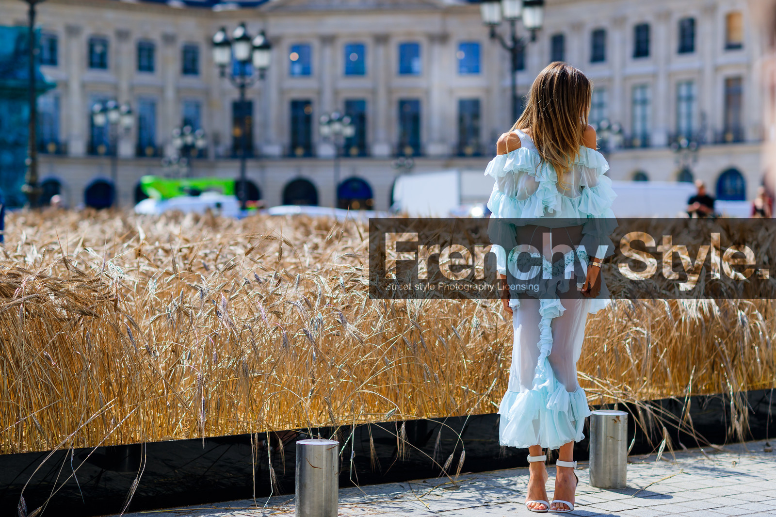 atmosphere details, AUTUMN WINTER 2016-2017, AW 16-17, blue dress, erica pelosini, FALL WINTER 2016-2017, fashion week, frenchystyle, full length, FW, FW 16-17, HAUTE COUTURE, high heels, horizontal, jonathan paciullo, layers, leather shoes, MENSWEAR, PARIS, PFW, see through, sheer dress, street style, turquoise, white, white shoes
