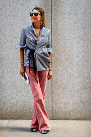 black shoes, blazer, checked jacket, corduroy, céline, fashion week, frenchystyle, full length, FW, graphic jacket, grey jacket, jonathan paciullo, leather shoes, NEW YORK, NYFW, pink pants, plaid, printed jacket, SPRING SUMMER 2018, SS 18, street style, sunglasses, trousers, vertical