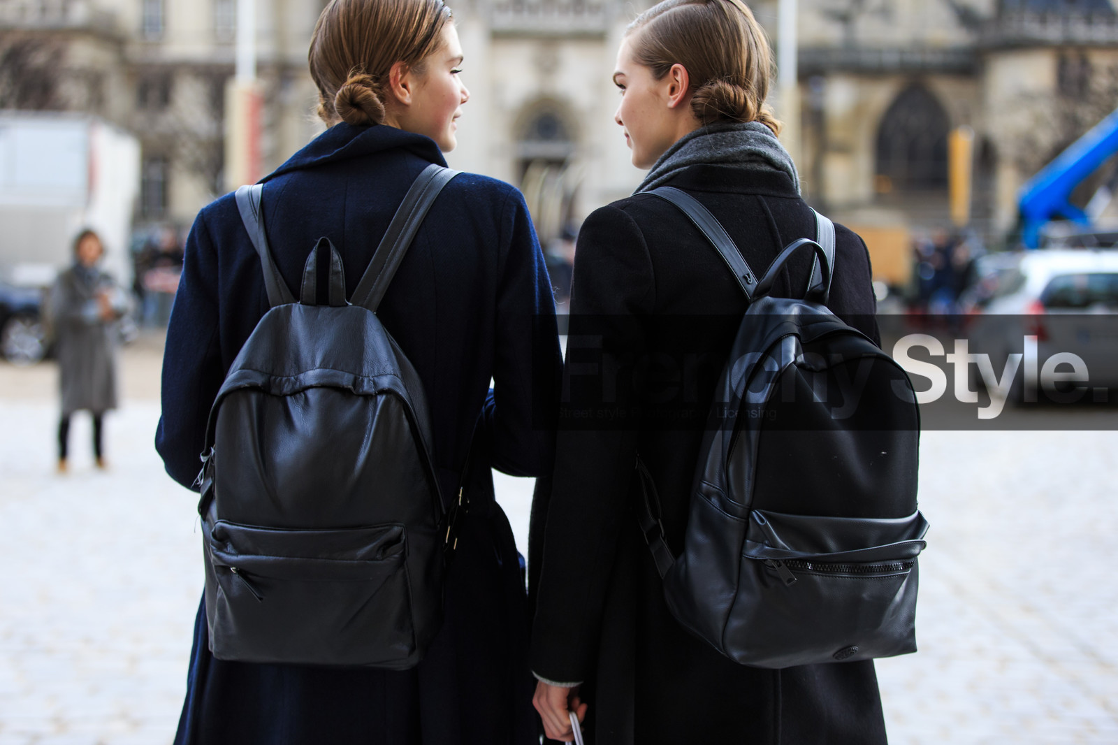 atmosphere details, AUTUMN WINTER 2016-2017, AW 16-17, back detail, black bag, black coat, black jacket, detail, FALL WINTER 2016-2017, fashion week, frenchystyle, FW, FW 16-17, horizontal, jonathan paciullo, leather backpack, model, PARIS, PFW, street style