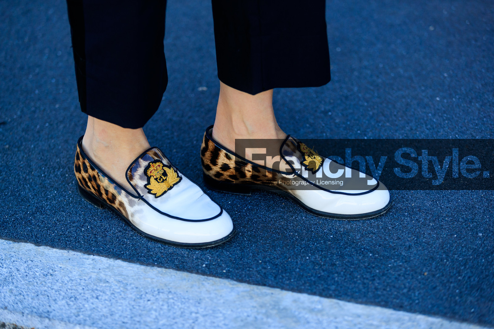 animal print, atmosphere details, black pants, detail, fashion week, frenchystyle, FW, gucci, horizontal, jonathan paciullo, leather shoes, leopard print, loafers, MFW, MILAN, printed shoes, SPRING SUMMER 2018, SS 18, street style, trousers, white shoes