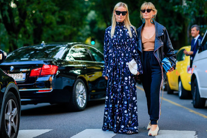 adidas, atmosphere details, black jacket, black pants, black perfecto, blue bag, blue dress, earrings, fashion week, frenchystyle, full length, FW, horizontal, jonathan paciullo, jw anderson, leather bag, leather jacket, leather perfecto, leather shoes, MFW, MILAN, nude top, printed dress, SPRING SUMMER 2017, SS 17, street style, sunglasses, sweatpants, trousers, turquoise, white bag, yellow shoes