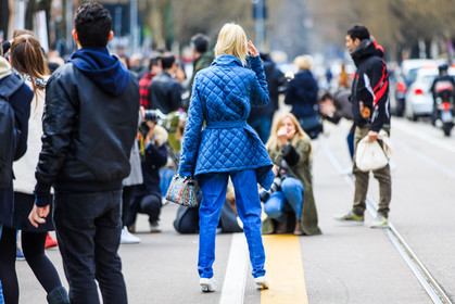 atmosphere details, AUTUMN WINTER 2016-2017, AW 16-17, blue denim, blue jacket, denim pants, embroidered bag, FALL WINTER 2016-2017, fashion week, fendi, frenchystyle, full length, FW, FW 16-17, grey sweater, grey turtleneck, horizontal, jeans, jonathan paciullo, kimono vest, leather bag, leather shoes, LFW, linda tol, LONDON, MENSWEAR, multicolor bag, street style, sunglasses, trousers, white shoes