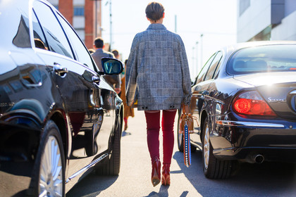 atmosphere details, brown bag, checked jacket, fashion week, frenchystyle, full length, FW, graphic jacket, grey jacket, high boots, high heels, horizontal, houndstooth pattern, jonathan paciullo, leather bag, leather shoes, MFW, MILAN, plaid, printed jacket, red shoes, SPRING SUMMER 2018, SS 18, street style