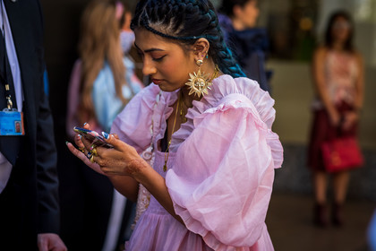 earrings, pink, blouse, ruffles, fashion week, frenchystyle, FW, jonathan paciullo, street style, SPRING SUMMER 2022, SS 22, LFW, LONDON, horizontal, atmosphere details, detail