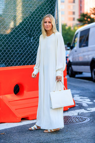 celine aagaard, fashion week, frenchystyle, full length, FW, hermès, jonathan paciullo, leather bag, leather shoes, NEW YORK, NYFW, SPRING SUMMER 2018, SS 18, street style, tone on tone, total look white, vertical, white bag, white dress, white sandals