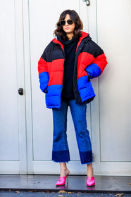 AUTUMN WINTER 2017-2018, AW 17-18, black sweater, blue denim, denim pants, eleonora carisi, FALL WINTER 2017-2018, fashion week, frenchystyle, full length, FW, FW 17-18, graphic jacket, hoodie, jeans, jonathan paciullo, leather shoes, MFW, MILAN, pin sho, printed jacket, street style, sunglasses, trousers, vertical