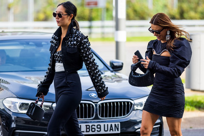 Betty Bachz, sunglasses, mini dress, dress, bottega veneta bag, small bag, mini bag, earrings, black, jacket, top, high waisted, pants, fashion week, frenchystyle, FW, jonathan paciullo, street style, SPRING SUMMER 2022, SS 22, LFW, LONDON, horizontal, atmosphere details, detail