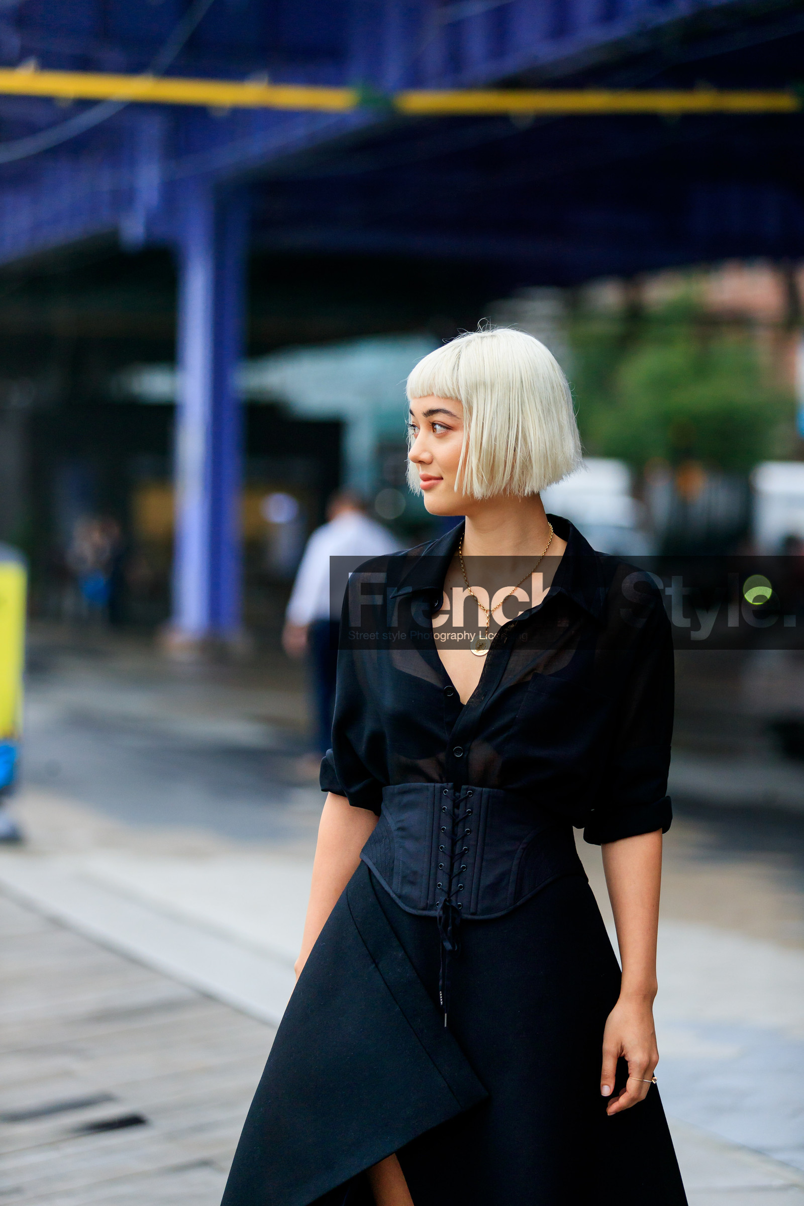 black belt, black bra, black shirt, black skirt, corset, irene kim, kim jones, see through, street style, jonathan paciullo, FW, frenchystyle, fashion week, NYFW, NEW YORK, SPRING SUMMER 2019, SS 19, vertical, detail, atmosphere details