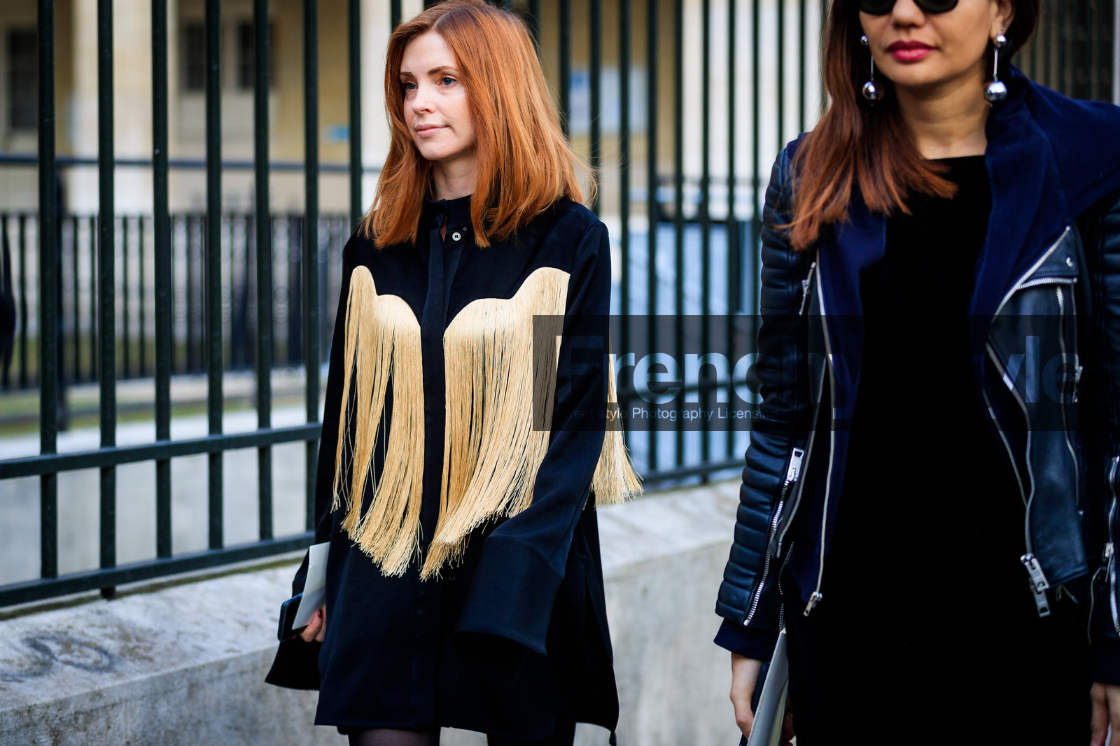 black dress, fringes, shirt dress, street style, jonathan paciullo, FW, frenchystyle, fashion week, PFW, PARIS, AUTUMN WINTER 2018-2019, FALL WINTER 2018-2019, FW 18-19, horizontal, atmosphere details