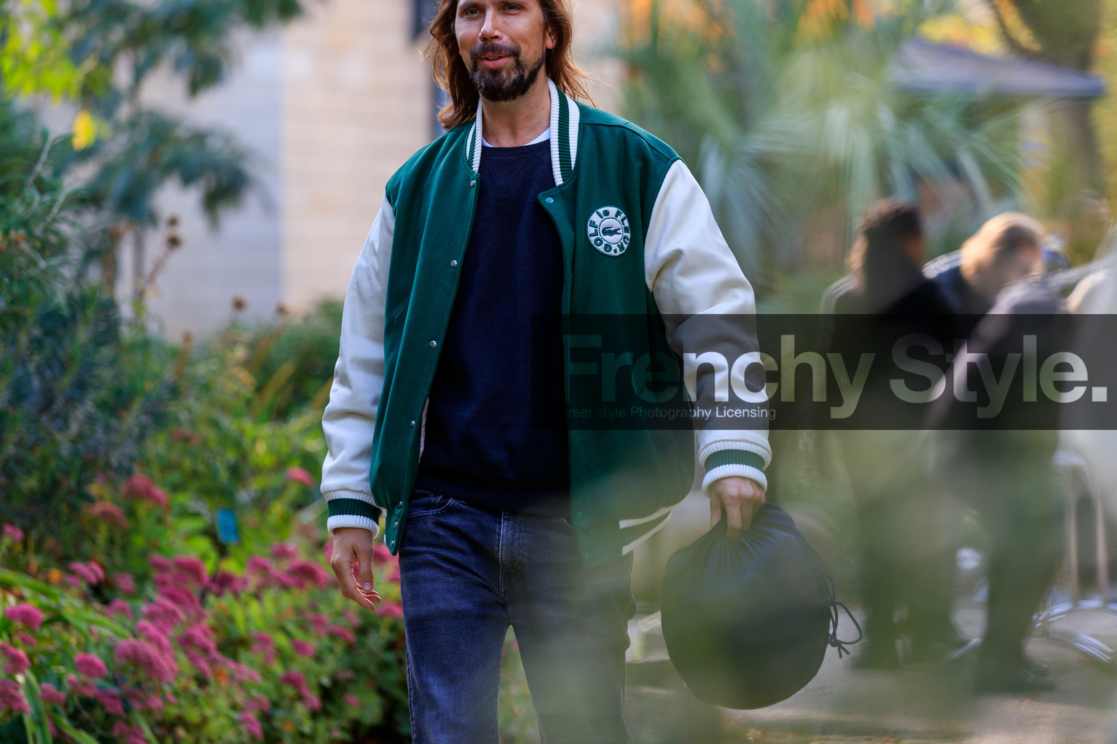 lacoste jacket, green jacket, white leather jacket, green bombers, white bombers, golf le fleur jacket, PARIS, PFW, SPRING SUMMER 2020, SS 20, fashion week, frenchystyle, FW, jonathan paciullo, street style, horizontal, atmosphere details, detail