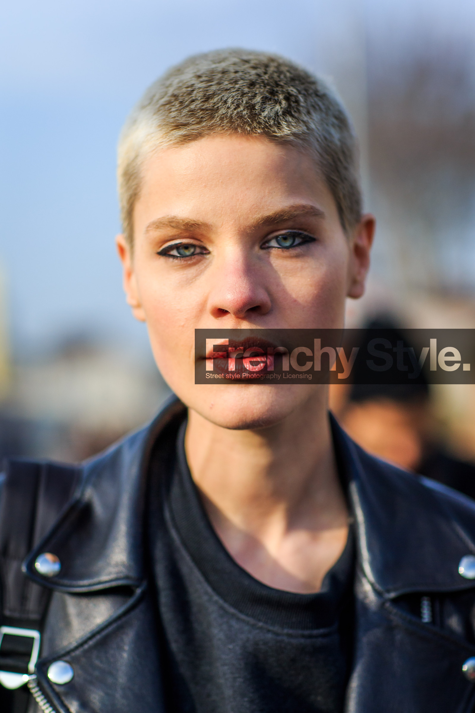 AUTUMN WINTER 2016-2017, AW 16-17, black jacket, black perfecto, black sweater, eyeliner, FALL WINTER 2016-2017, fashion week, frenchystyle, FW, FW 16-17, jonathan paciullo, leather jacket, leather perfecto, LFW, LONDON, MENSWEAR, model, portrait, short hair, street style, vertical