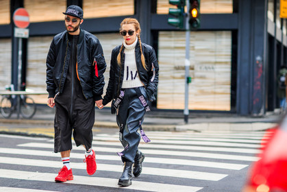 atmosphere details, AUTUMN WINTER 2016-2017, AW 16-17, black boots, black cap, black jacket, black jumpsuit, black pants, bomber jacket, braids, FALL WINTER 2016-2017, fashion week, frenchystyle, full length, FW, FW 16-17, horizontal, jonathan paciullo, leather boots, LFW, LONDON, MENSWEAR, red lips, red sneakers, street style, sunglasses, supreme, trousers, turtleneck sweater, white sweater