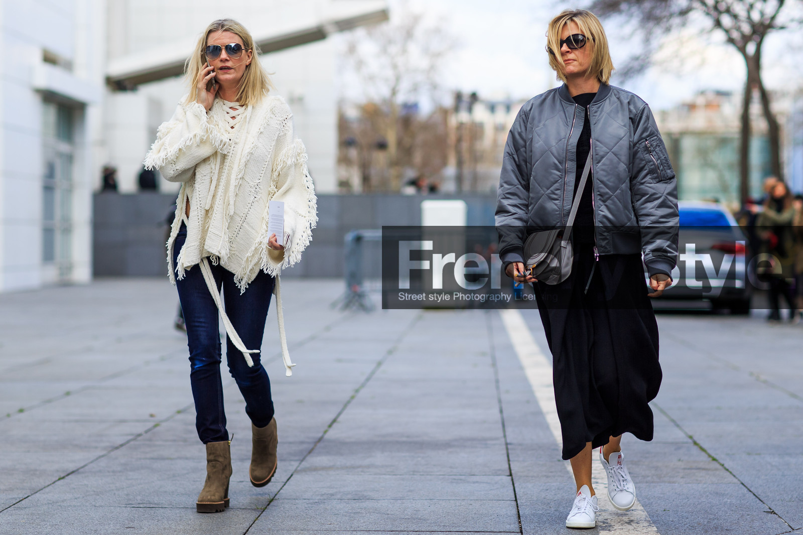 adidas, atmosphere details, AUTUMN WINTER 2016-2017, aviator sunglasses, AW 16-17, black dress, black skirt, blue denim, bomber jacket, brown boots, chloe, denim pants, detail, FALL WINTER 2016-2017, fashion week, frenchystyle, fringes, FW, FW 16-17, grey bag, grey jacket, high heels, horizontal, jeans, jonathan paciullo, leather bag, leather sneakers, PARIS, PFW, stan smith, street style, suede shoes, sunglasses, trousers, white knit, white sneakers, white sweater