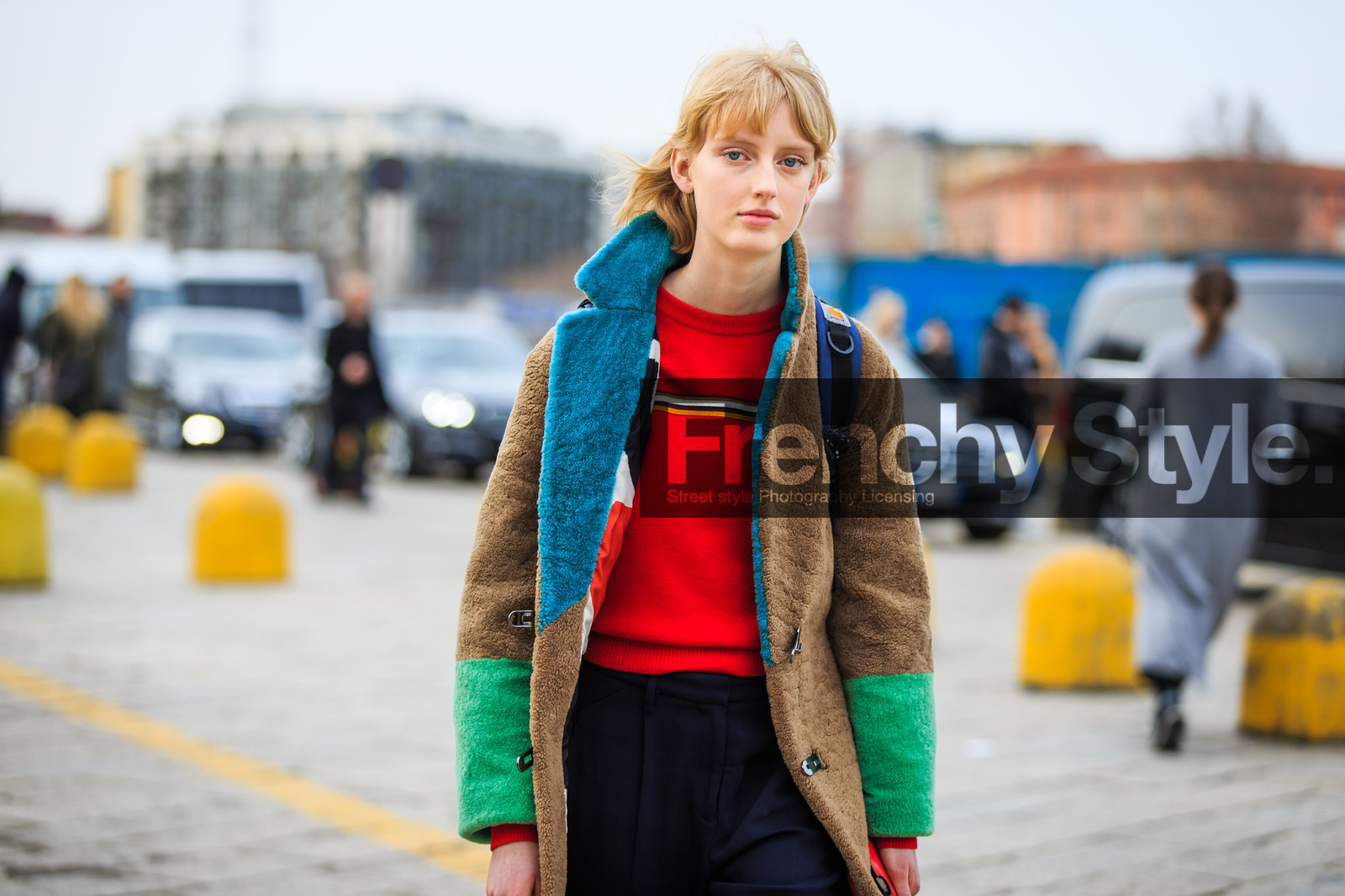 atmosphere details, AUTUMN WINTER 2016-2017, AW 16-17, black pants, blue fur, brown coat, brown fur, detail, FALL WINTER 2016-2017, fashion week, frenchystyle, fur coat, fur jacket, FW, FW 16-17, green fur, horizontal, jonathan paciullo, laura meier hagested, LFW, LONDON, long hair, MENSWEAR, model, natural, patchwork, red sweater, shearling, skincare, street style, trousers