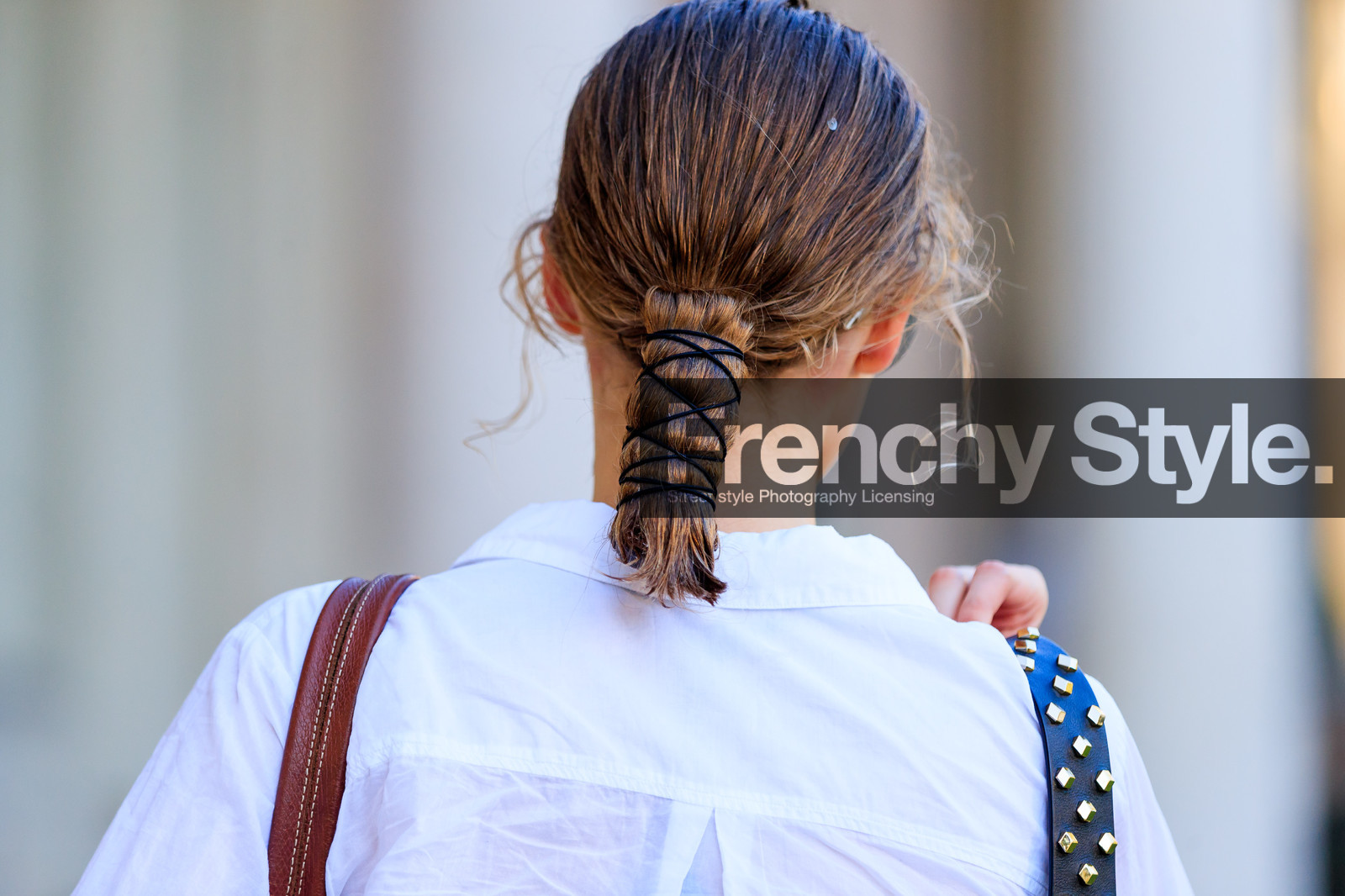 atmosphere details, detail, fashion week, frenchystyle, FW, hair, horizontal, jonathan paciullo, MFW, MILAN, model, ponytail, SPRING SUMMER 2018, SS 18, street style, white shirt
