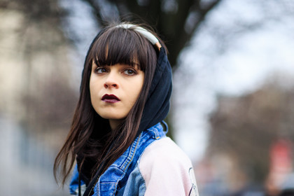 atmosphere details, AUTUMN WINTER 2016-2017, AW 16-17, black sweater, blue denim, dark lips, denim jacket, detail, FALL WINTER 2016-2017, fashion week, frenchystyle, FW, FW 16-17, headphones, hoodie, horizontal, jonathan paciullo, LFW, LONDON, long hair, MENSWEAR, model, portrait, street style