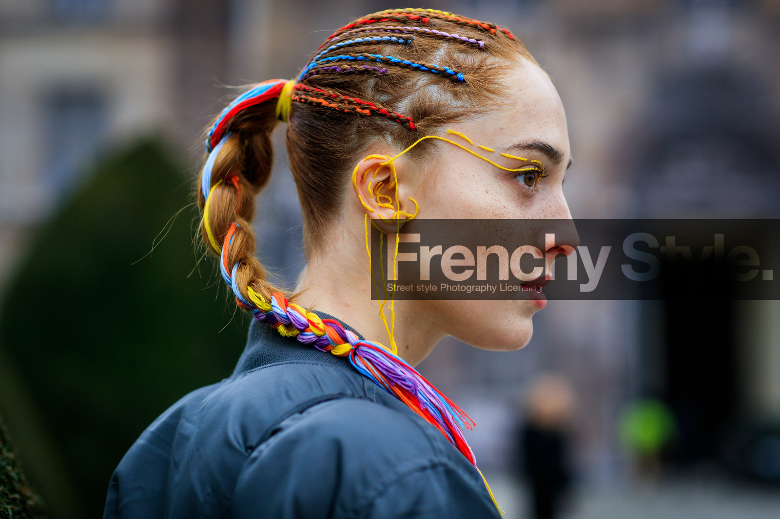 bomber jacket, braids, grey jacket, fashion week, frenchystyle, FW, jonathan paciullo, street style, PFW, PARIS, SPRING SUMMER 2017, SS 17, HAUTE COUTURE, atmosphere details, detail, horizontal, portrait, teddy quinlivan, model