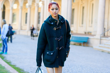 atmosphere details, detail, dyed hair, eyeshadow, fashion week, frenchystyle, FW, green sweater, horizontal, jonathan paciullo, MFW, MILAN, model, SPRING SUMMER 2018, SS 18, street style