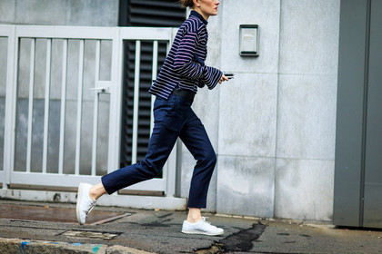 adidas, atmosphere details, AUTUMN WINTER 2016-2017, AW 16-17, detail, FALL WINTER 2016-2017, fashion week, frenchystyle, FW, FW 16-17, geometric, graphic sweater, horizontal, jo ellison, jonathan paciullo, leather sneakers, LFW, LONDON, MENSWEAR, navy pants, printed sweater, stan smith, street style, striped sweater, stripes, trousers, white sneakers